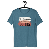 Perfection is Boring (White/Pink) Unisex Tee